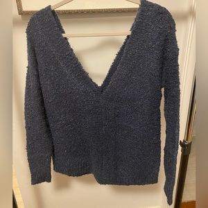 Navy blue off the shoulder sweater